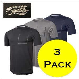 Men's Solid Black, Gray and Navy Pocket Tee-Shirt, Red Bull, X-Large - 3 Pack